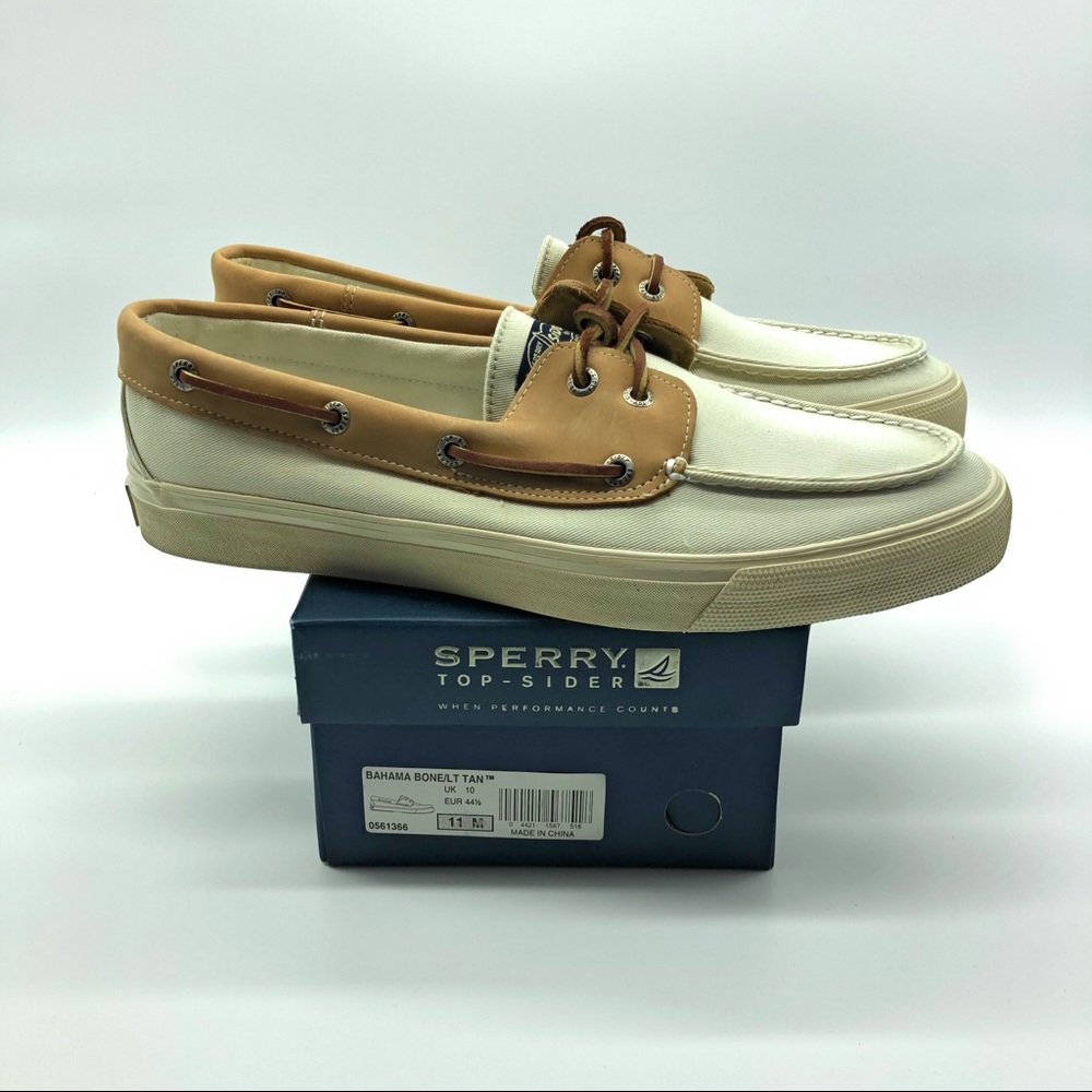 Sperry Top Sider Men's Bahama Boat Shoes Bone/Tan